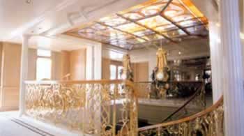 SAVARONA Mega Yacht Charter Greece the stain glass ceiling