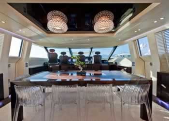 Picture Dinning area AB 116 superyacht M/Y Blue Force One 119 feet luxury crewed motor yacht charter East Mediterranean