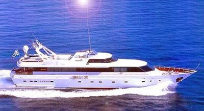 Paradis Canados 120 feet luxury crewed motor yacht charter Greece