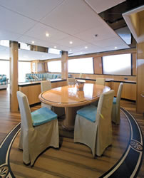 SIN TECNOMAR 112 feet luxury crewed motor yacht charter Greece