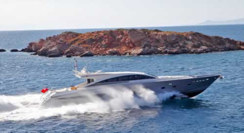 SUN ANEMOS Guy Couach 2800 Open motor yacht charter Greece