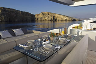 Motor yacht SOLARIS a Pershing 90 feet luxury crewed yacht charter Greece