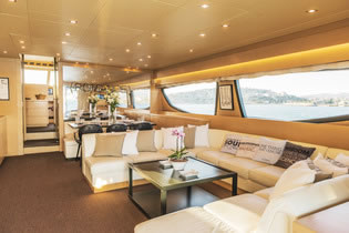 Motor yacht "TSOUVALI" is a Posilipo 88 feet luxury crewed yacht available for charter in Greece