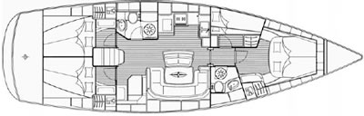 Layout Bavaria 46 Cruiser sailing yacht charter Greece