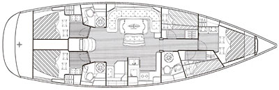 Layout Bavaria 50 Cruiser bareboat sailing yacht charter Greece