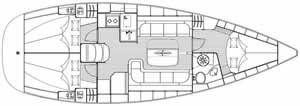 BAVARIA 37 layout 3 cabin sailing yacht charter Greece