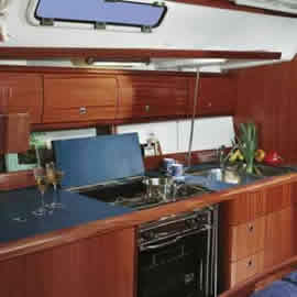 BAVARIA 38H galley sailing yacht charter Greece