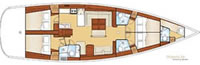 Beneteau Oceanis 54 Yacht Charter Greece Layout