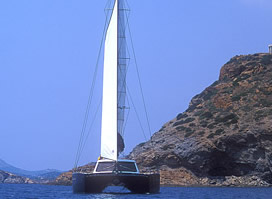 Catamaran charter Greece crewed with skipper and hostess NOTOS 16