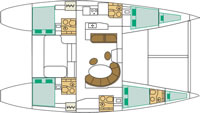 Catamaran charter Greece Lagoon 470 layout