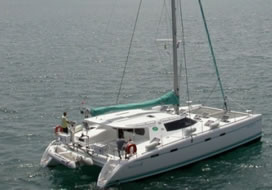 Catamaran charter Greece bareboat skipperd or cewed with skipper and crew Nautitech 47