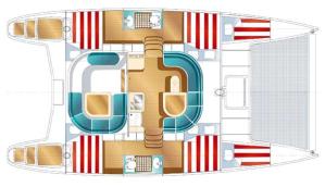 Catamaran charter Greece Nautitech 40 Layout