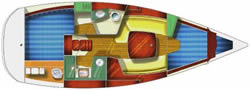 Layout Jeanneau Sun Odyssey 32.2 yacht charter Greece