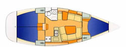 Layout Jeanneau Sun Odyssey 36.2 yacht charter Greece