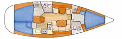 Layout Jeanneau Sun Odyssey 40 DS yacht charter Greece