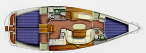 Layout Jeanneau Sun Odyssey 40.3 yacht charter Greece