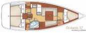 Beneteau Oceanis 37 Sailing yacht charter Greece bareboat or skippered Layout