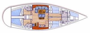 Ocean Star 495 layout sailing yacht charter Greece