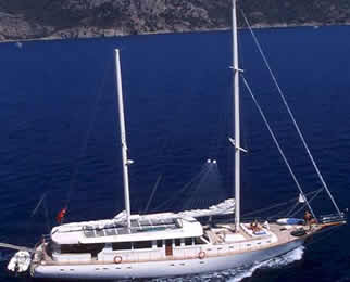 Turkish crewed motorsailer charter in Turkey Greece and Greek islands