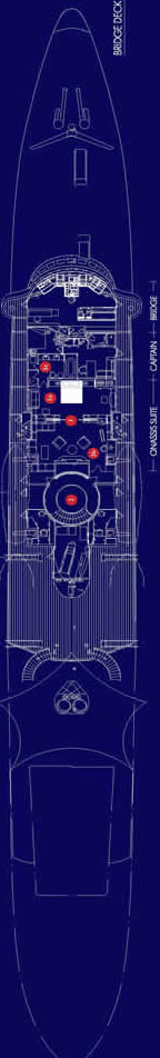 Bridge Deck Layout of Christina O with the Onassis Suite