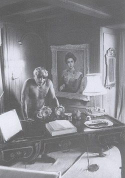 Desk at Onassis Suite on Christina O on Bridge Deck and Layout